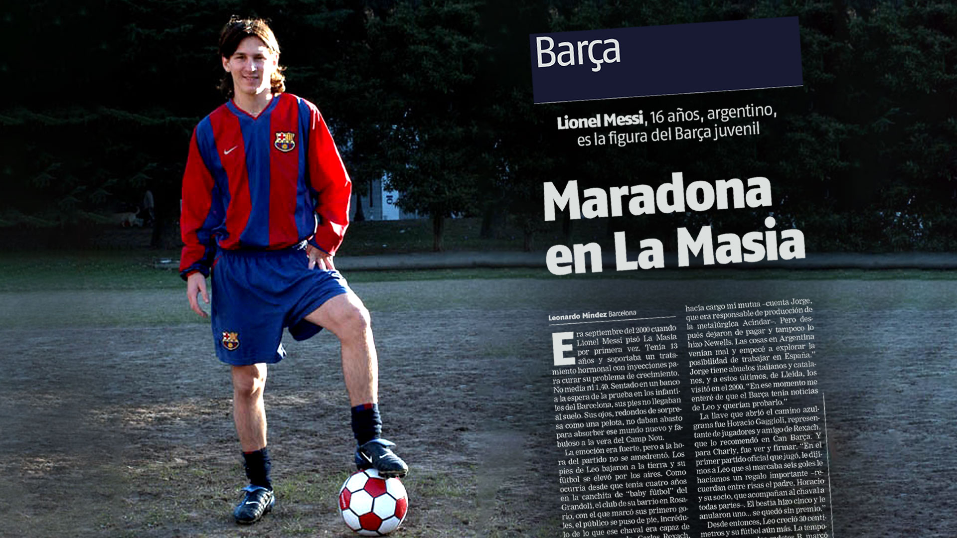 Messi en sus comienzos en Barcelona FC, circa 2003