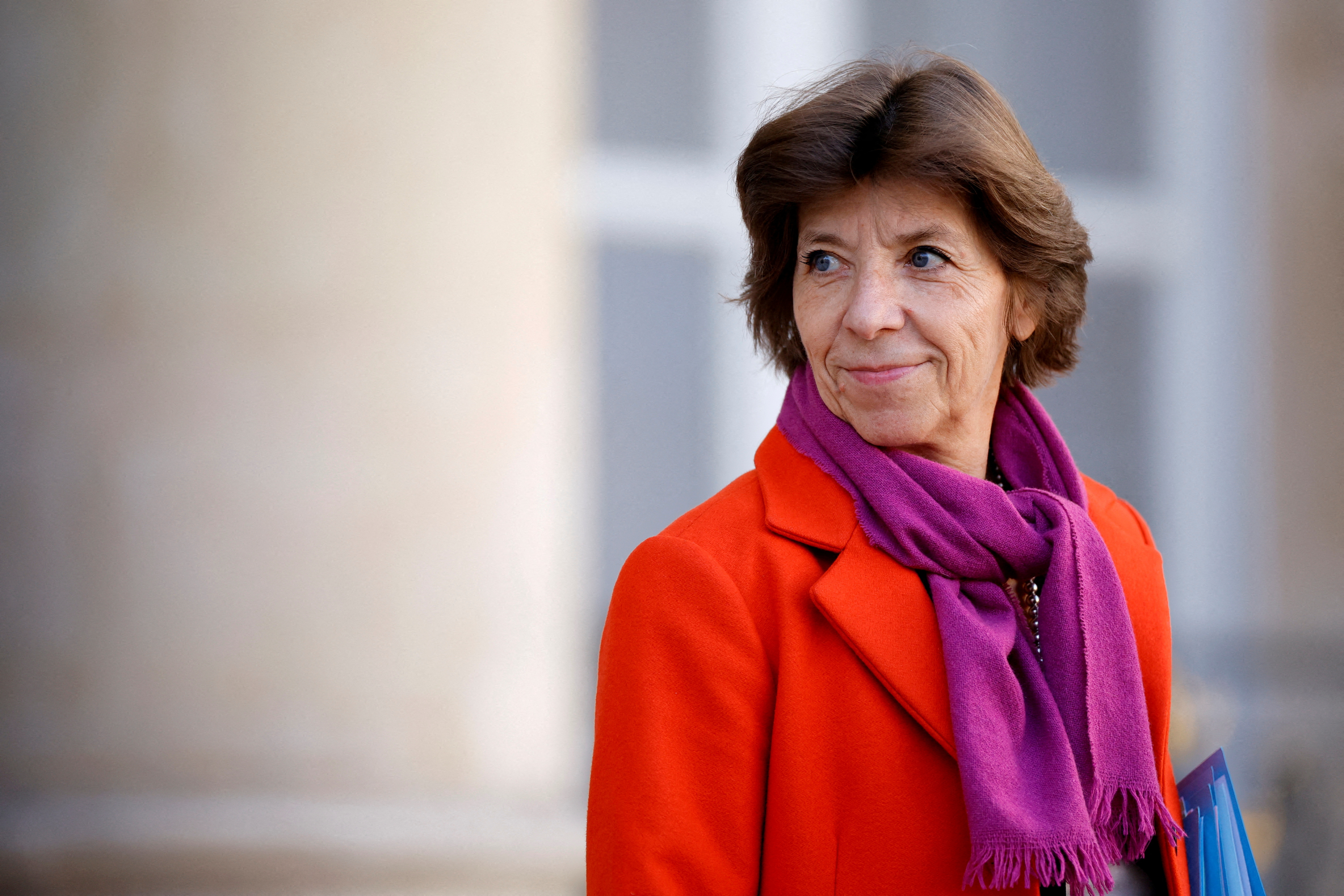French Minister of Foreign and European Affairs Catherine Colonna at the Elysee Palace in Paris, France, October 26, 2022. REUTERS/Sarah Meyssonnier/File