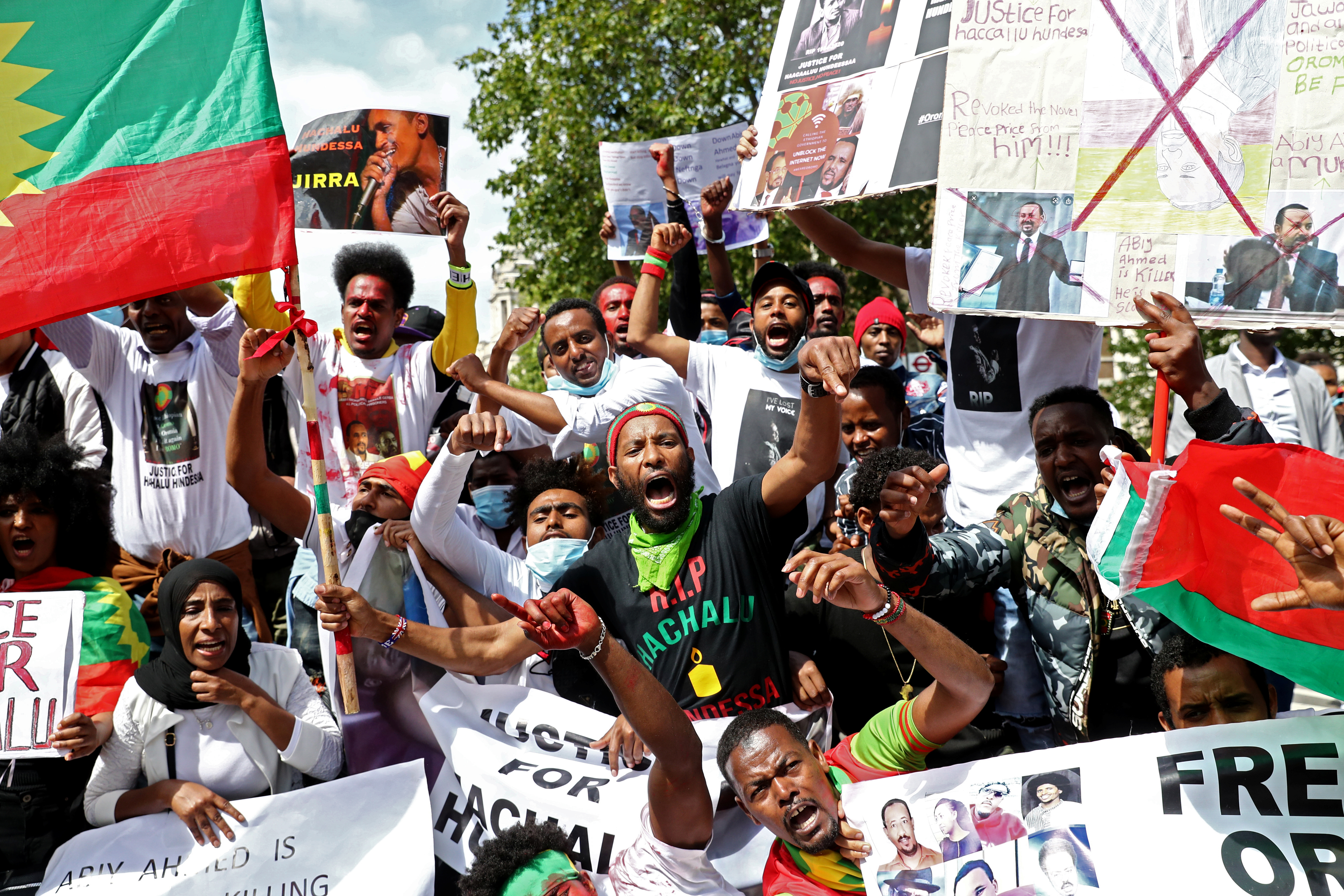 Protestas en Londres en contra del trato hacia el grupo étnico Oromo de Etiopía (REUTERS/Simon Dawson)