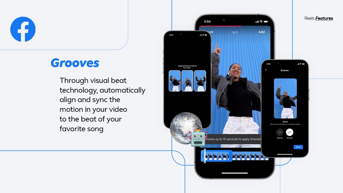 Facebook Reels está obteniendo una nueva característica de "Grooves" que alinea y sincroniza automáticamente el movimiento en el video al ritmo de la canción