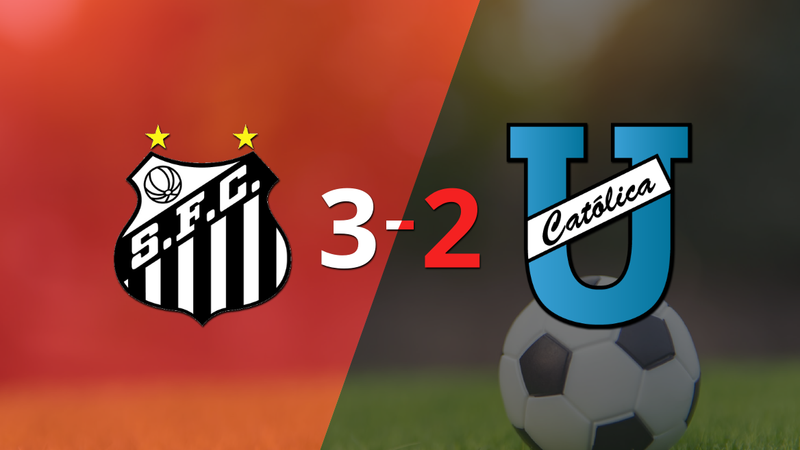 A puro gol, Santos se quedó con la victoria frente a U. Católica (E) por 3 a 2