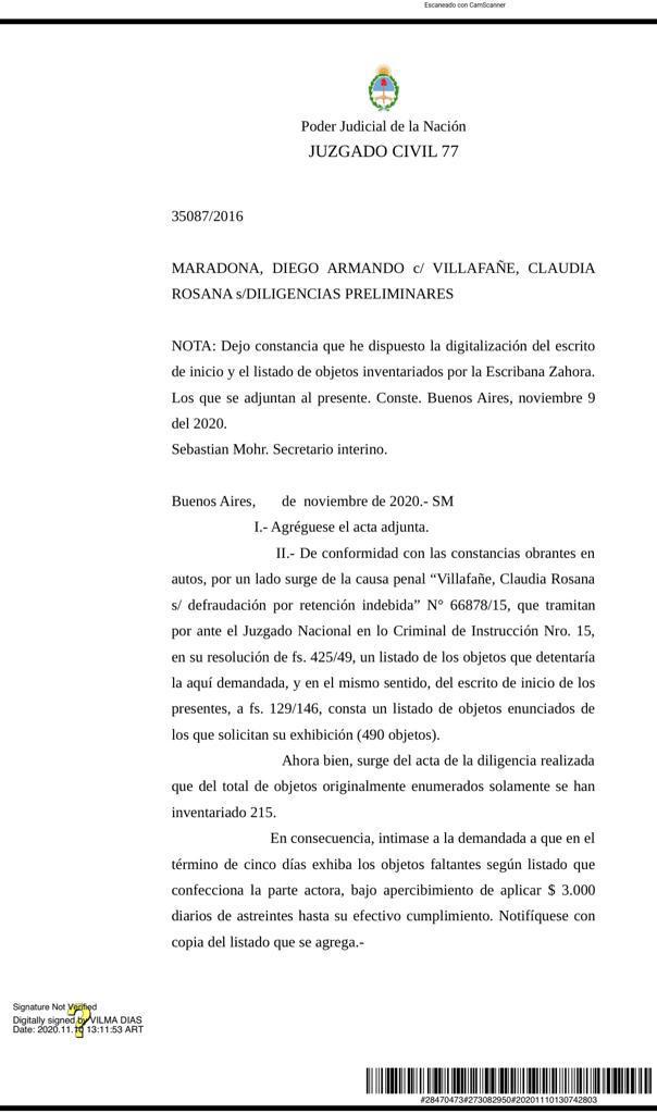 Exclusivo La Lista De Los Tesoros De La Disputa Entre Maradona Y