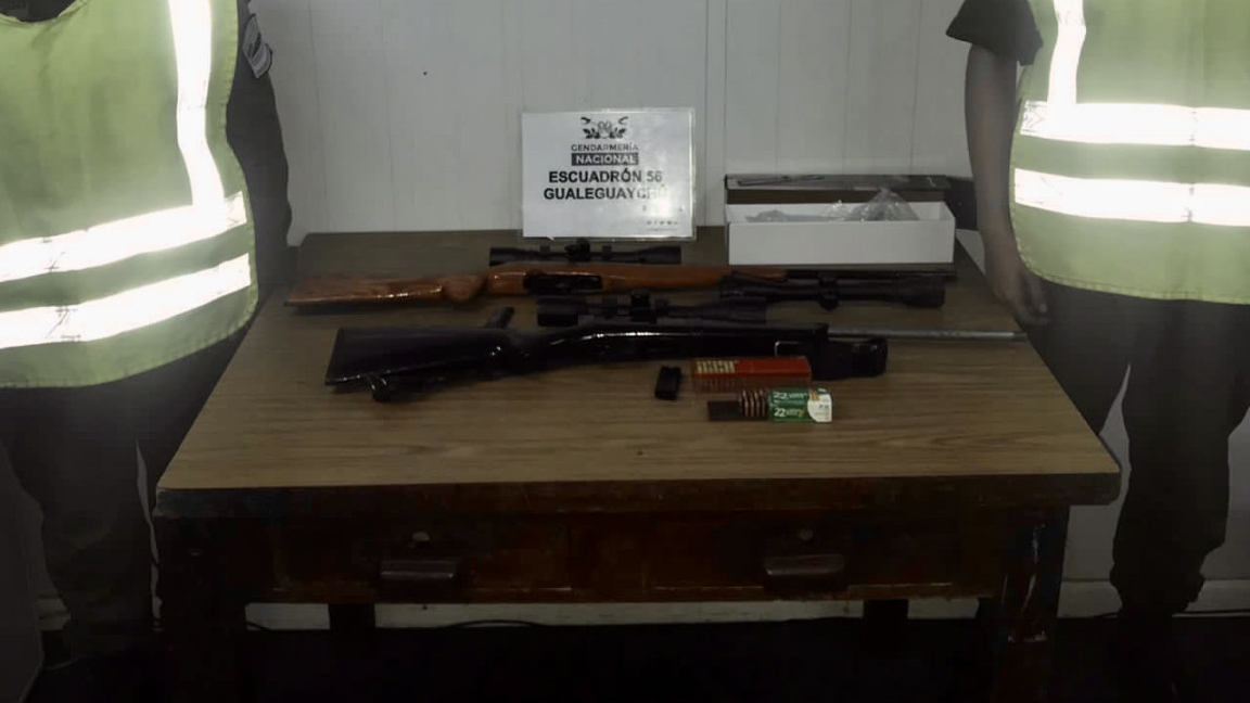 Los rifles secuestrados por Gendarmería