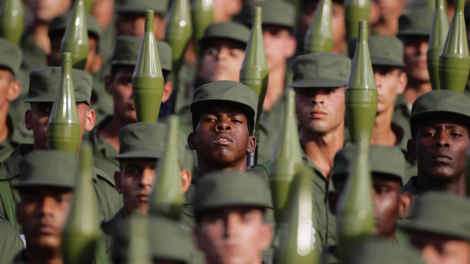 Un desfile militar en La Habana, Cuba