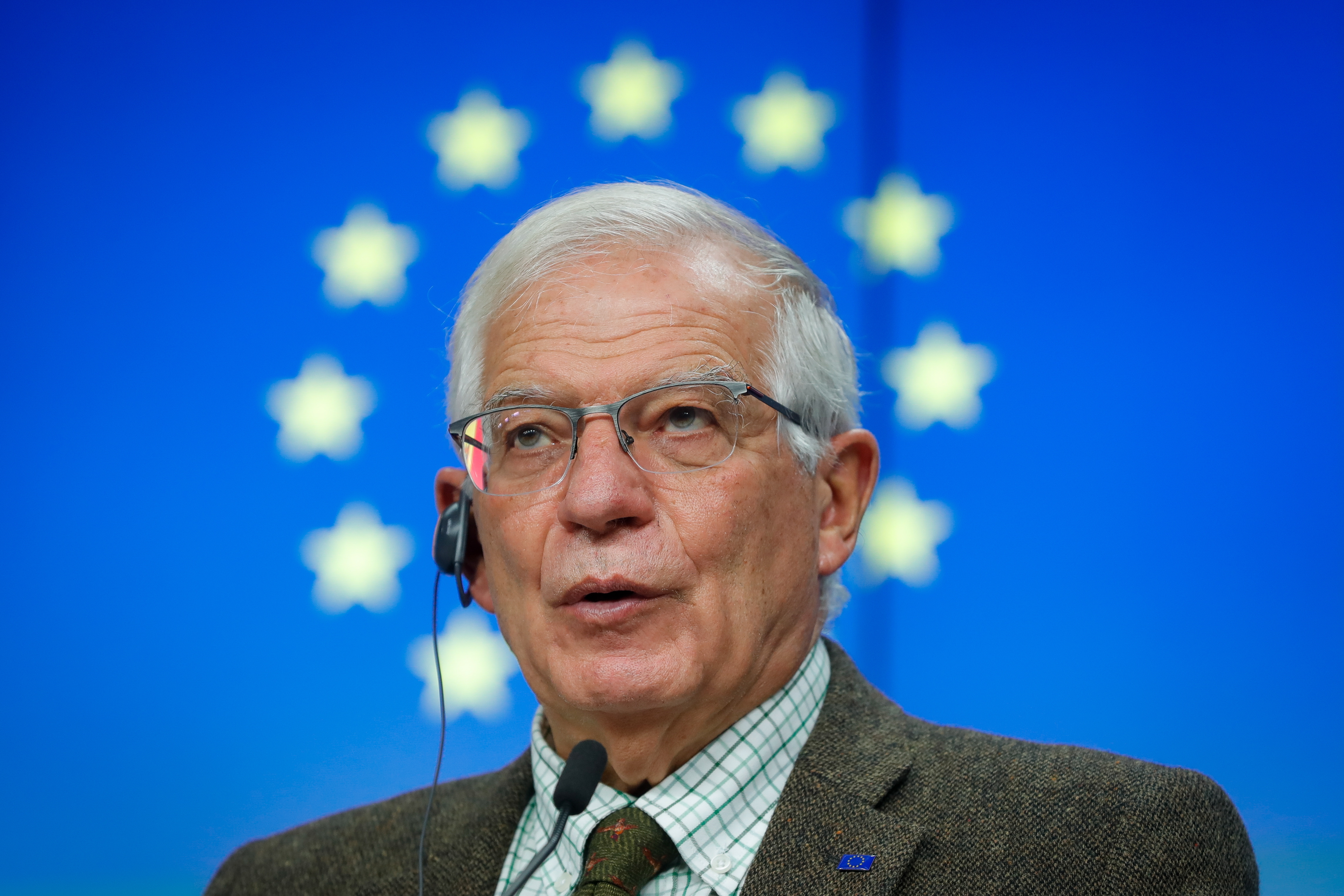 Josep Borrell, jefe de la diplomacia europea, volvió a condenar el proceso electoral en Nicaragua (EFE/EPA/STEPHANIE LECOCQ)