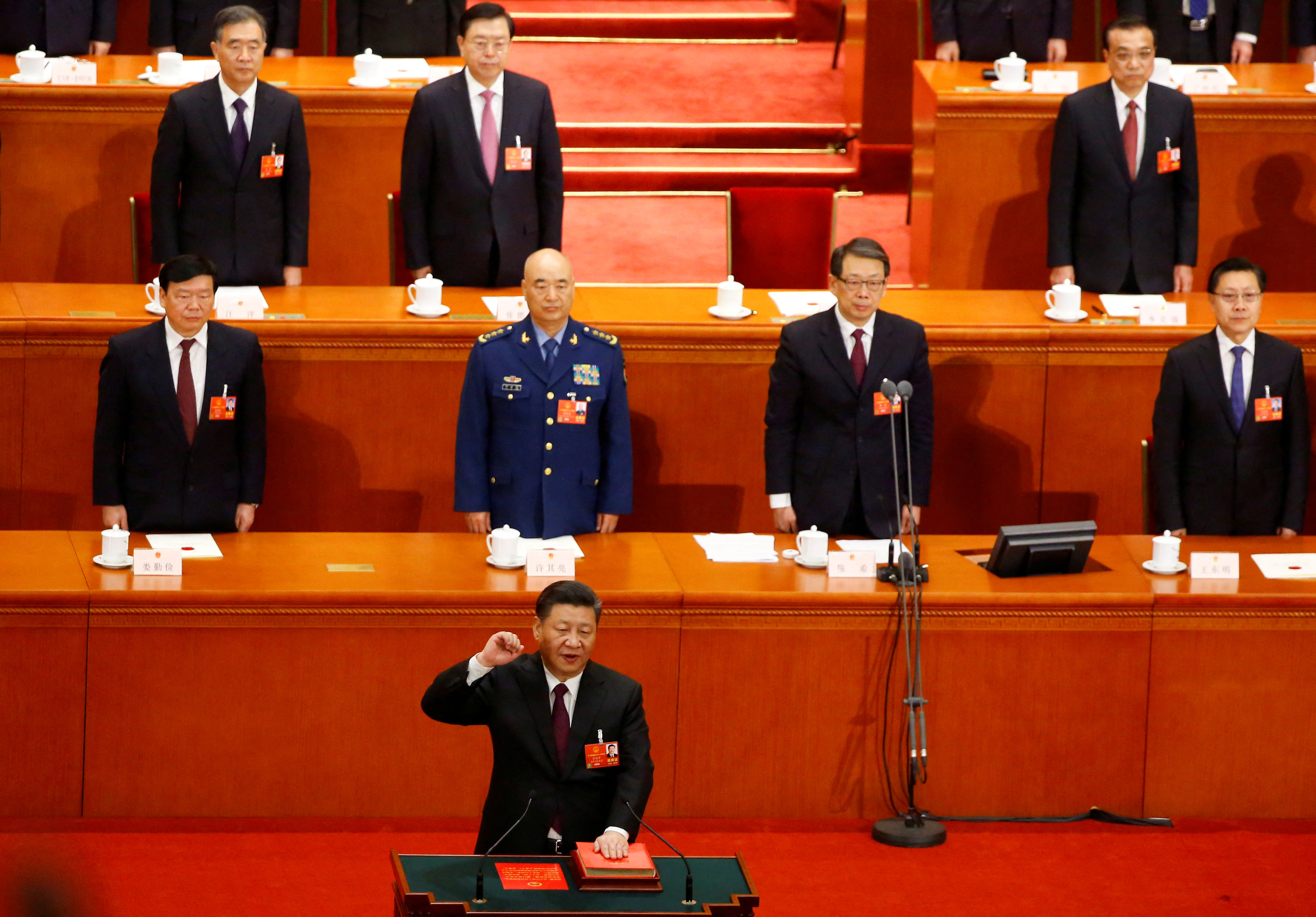 Xi Jinping en el Congreso en 2018 (Reuters)