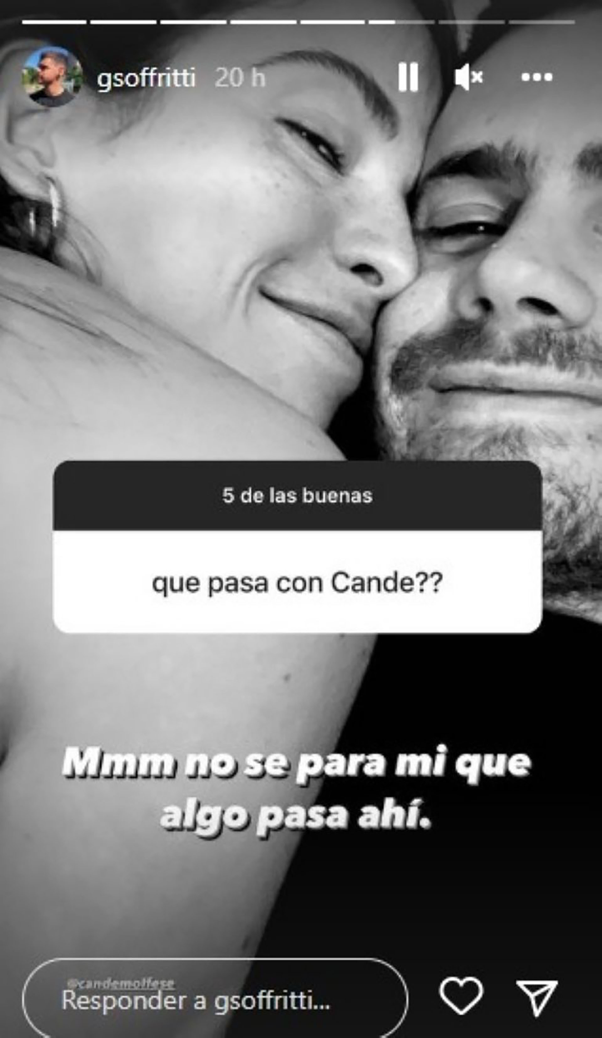 The selfie with which Gastón Soffritti confirmed his romance with Cande Molfese