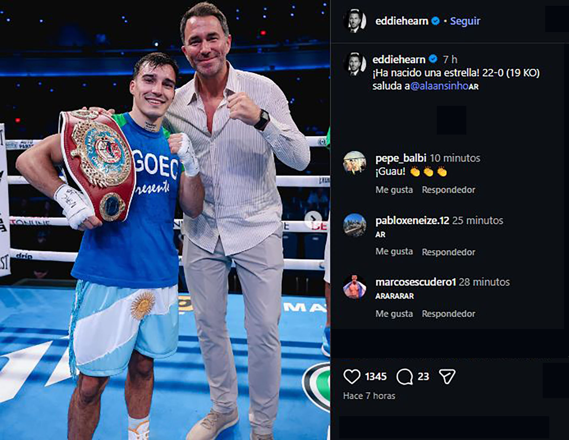 El espectacular nocaut del boxeador argentino Alan Chaves para retener su t&iacute;tulo latino: "Ha nacido una estrella"