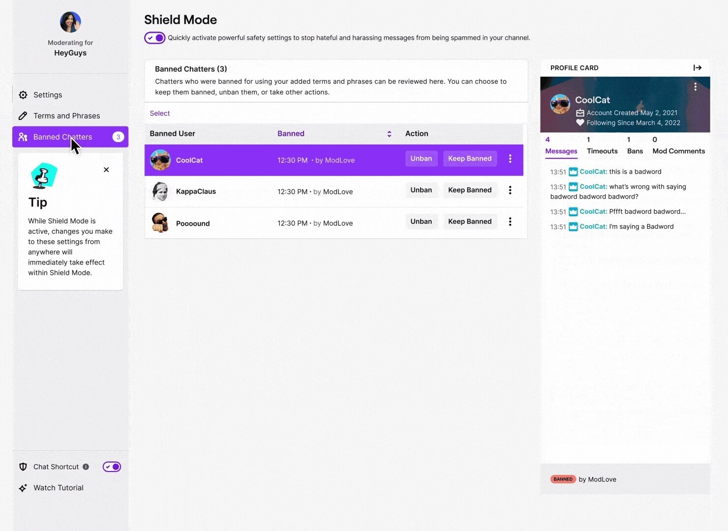 Nuevo modo escudo en Twitch protege a streamers y usuarios de situaciones de acoso. (Twitch)