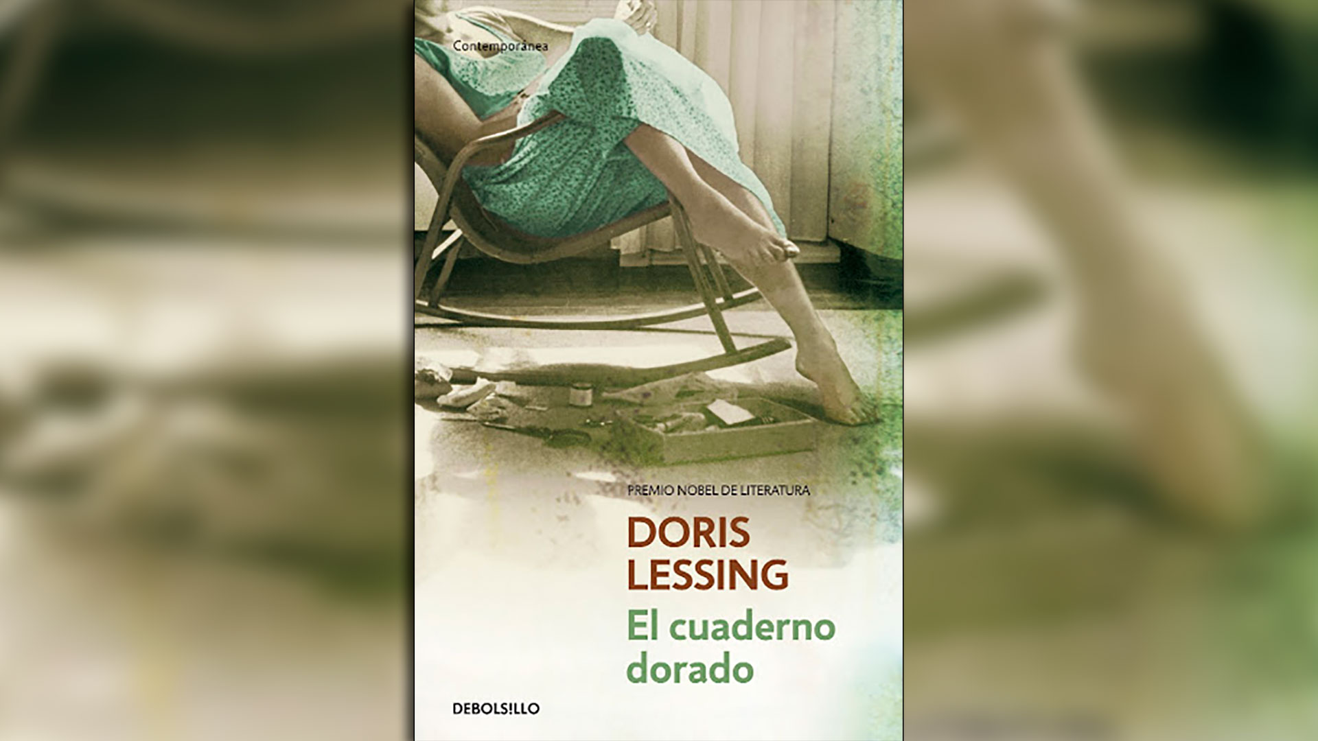 book cover "the golden notebook"by Doris Lessing, in her DeBolsillo edition.