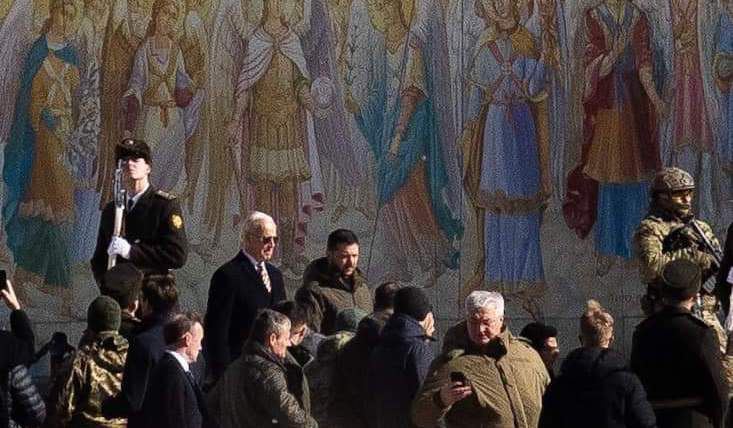 Joe Biden junto a Zelensky en Kiev este lunes (Oleksiy Goncharenko)