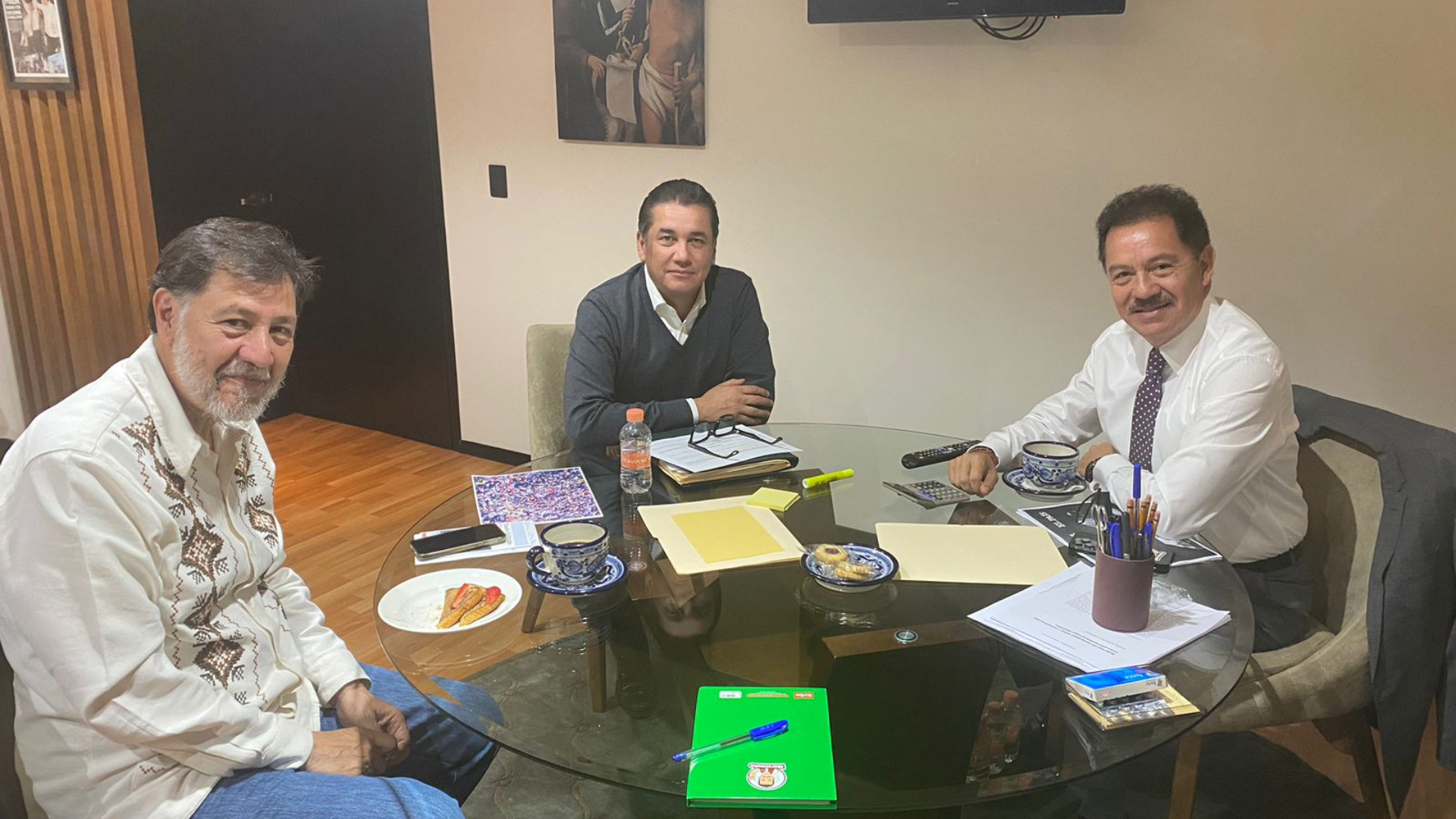 Gerardo Fernández Noroña, Carlos Puente e Ignacio Mier Velazco (Twitter/@NachoMierV)