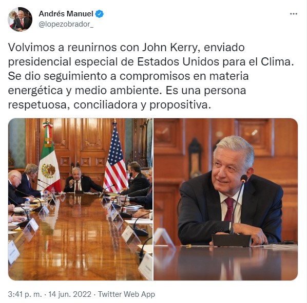Lopez Obrador highlighted on his official Twitter account that during his speech his commitment to energy was followed (Image: Twitter/@lopezobrador_)