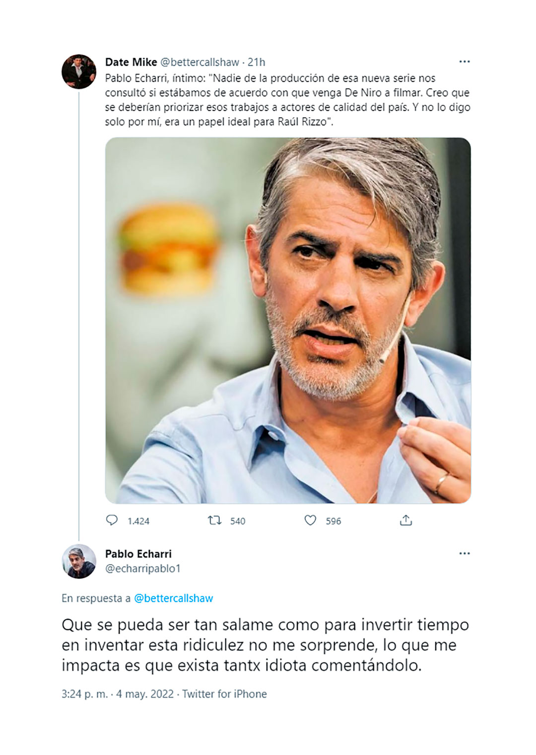 Pablo Echcharis svar på den kontroversielle tweeten (Foto: Twitter)