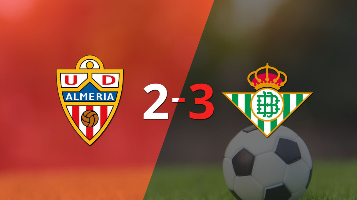 En un partido increíble, Betis le ganó a Almería por 3 a 2