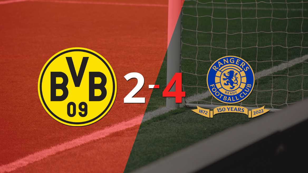 En su visita a Borussia Dortmund, Rangers se quedó con el triunfo por 4 a 2