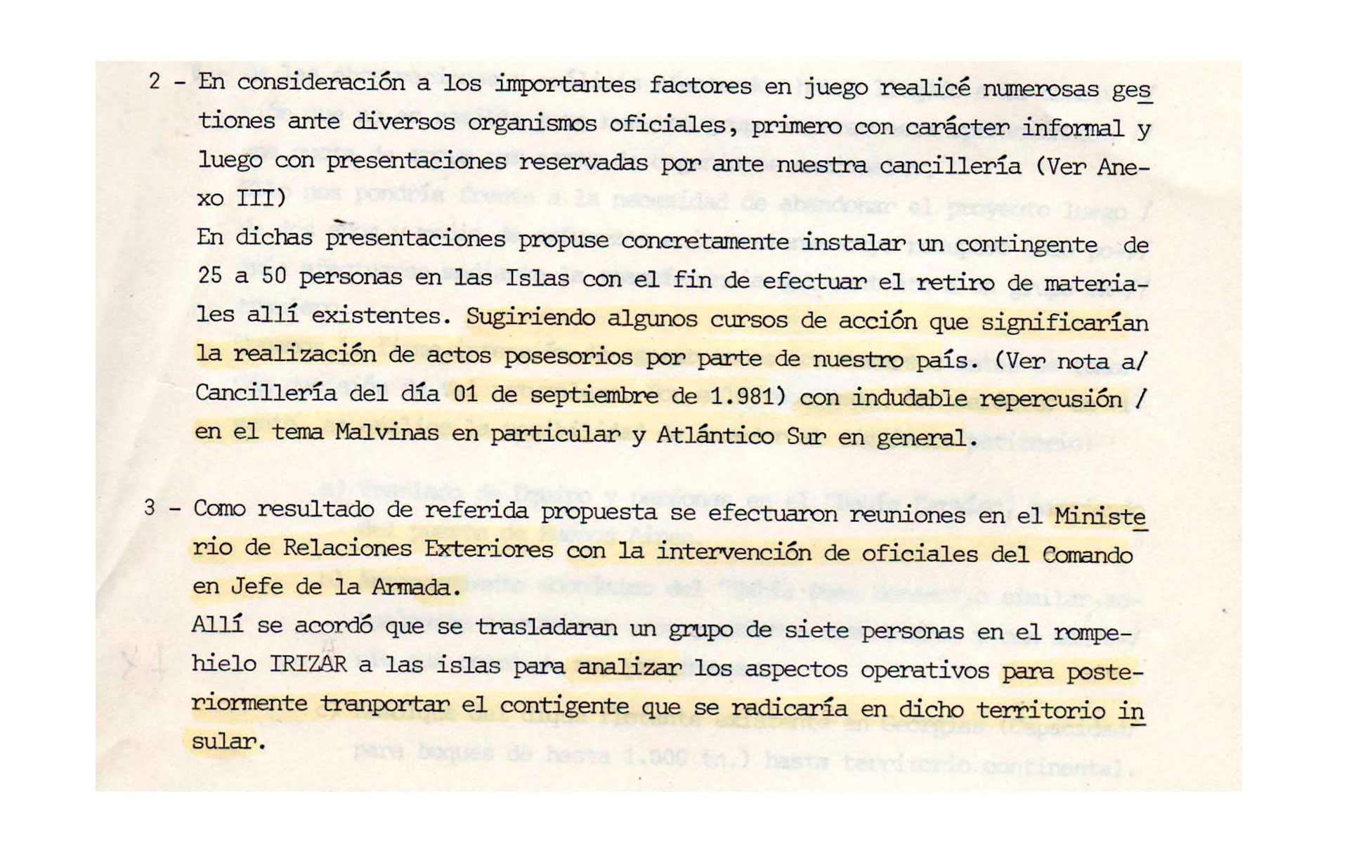 Documento del embajador Carlos Lucas Blanco