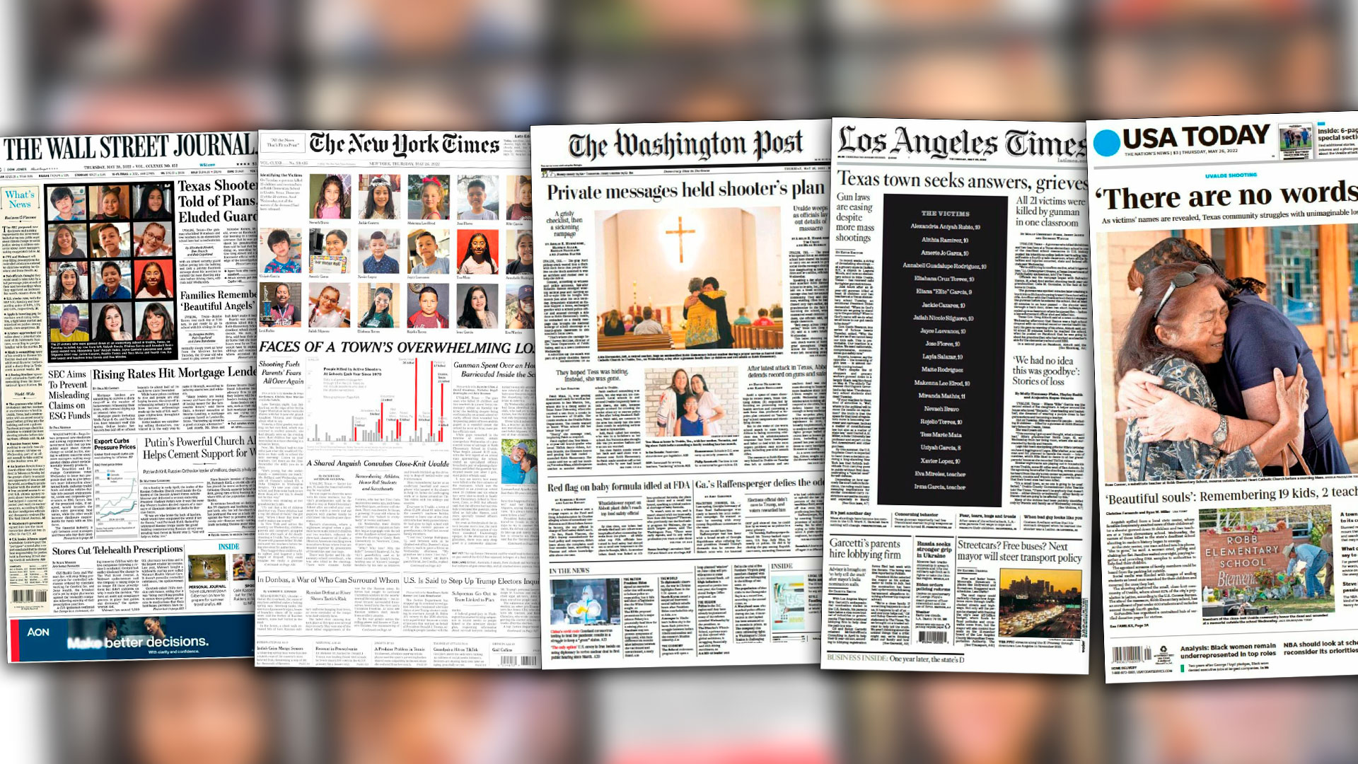 Las portadas de los diarios de EEUU que conmueven y reflejan el horror de la masacre de Texas
