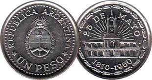 El Cabildo en la moneda de 1 peso de 1960, con el sol asomando