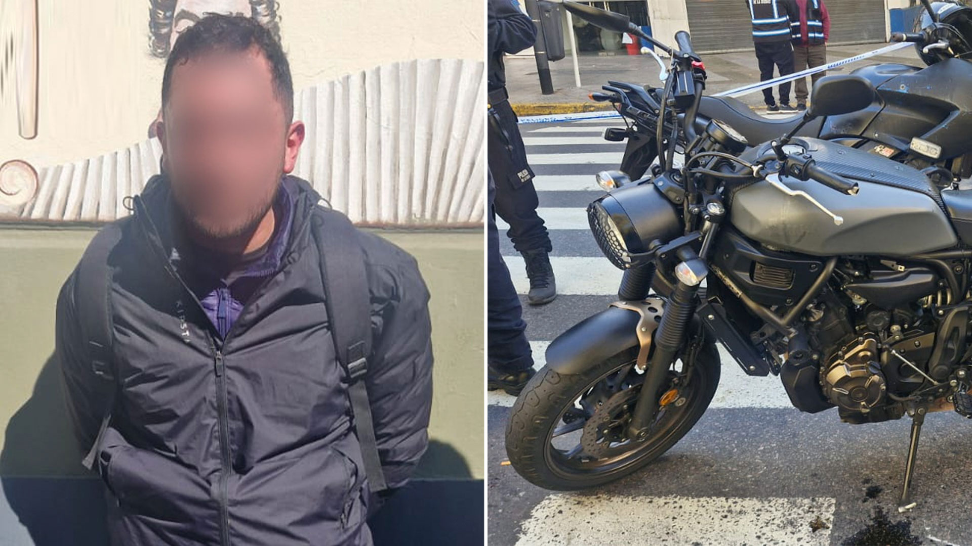 Un motochorro escap&oacute; a toda velocidad por Boedo, perdi&oacute; el control y fue detenido: el video desde c&aacute;mara en el casco del oficial