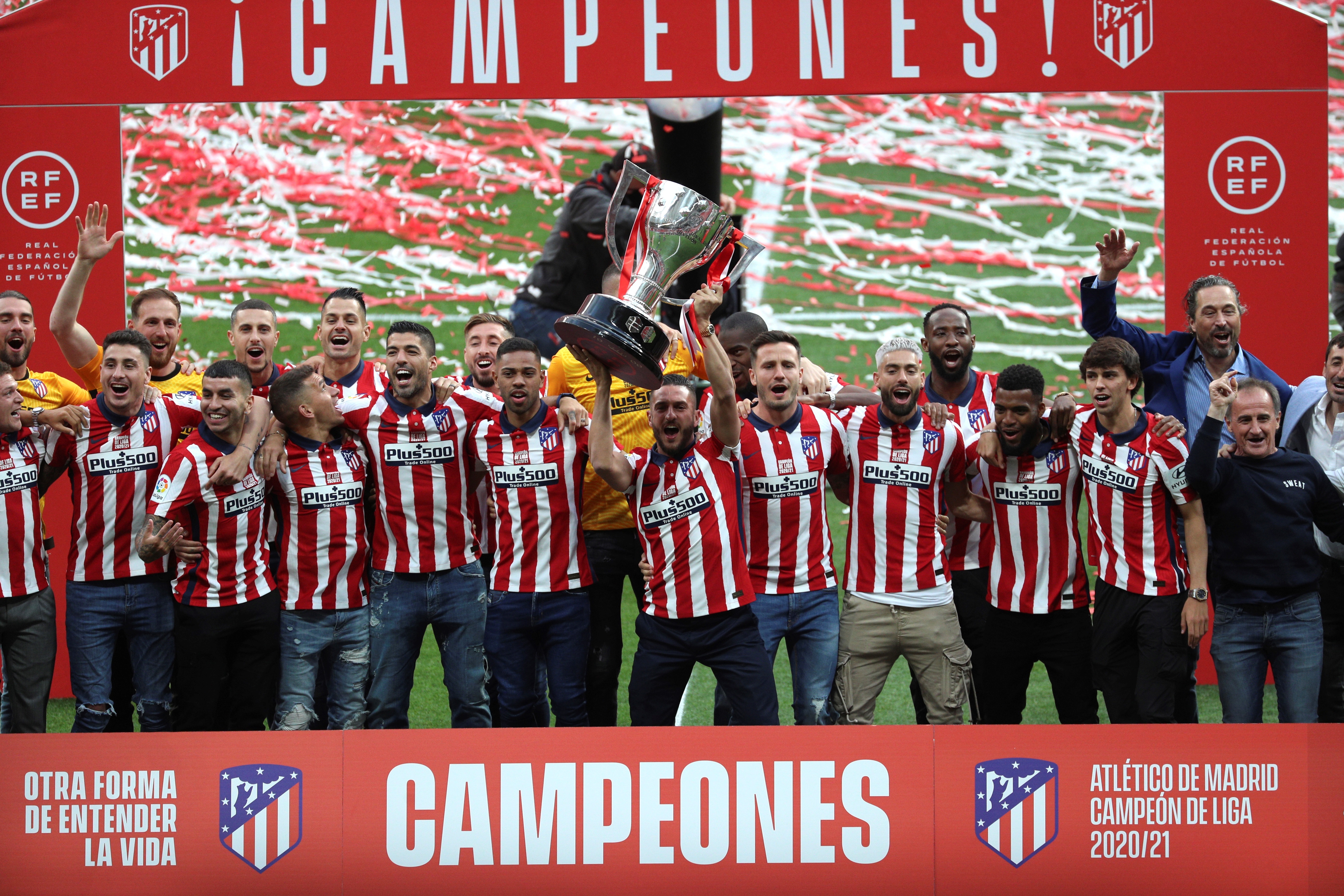 El Atlético de Madrid celebra el título de Liga en el Wanda