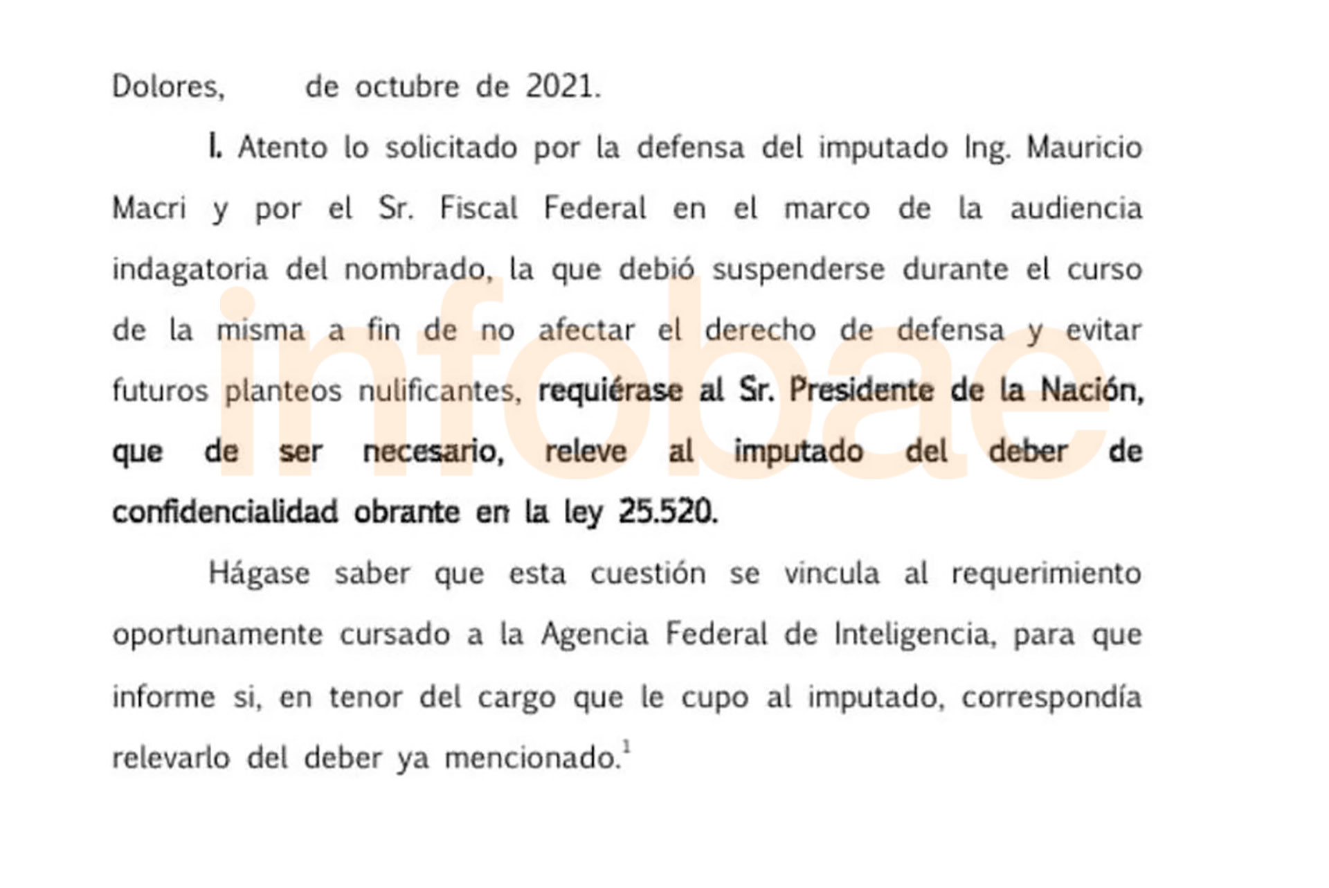 El pedido del juez a Alberto Fernández
