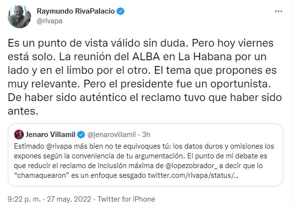 Jenaro Villamil defendió a AMLO (Foto: Twitter)