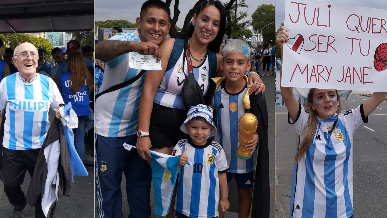 La otra fiesta de los festejos por Argentina campeón: de la emotiva historia del abuelo de 85 años a la originalidad de los hinchas fanáticos de la Scaloneta