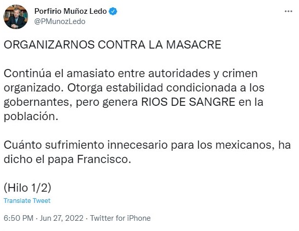 Muñoz Ledo a través de Twitter (Foto: Captura de Pantalla)