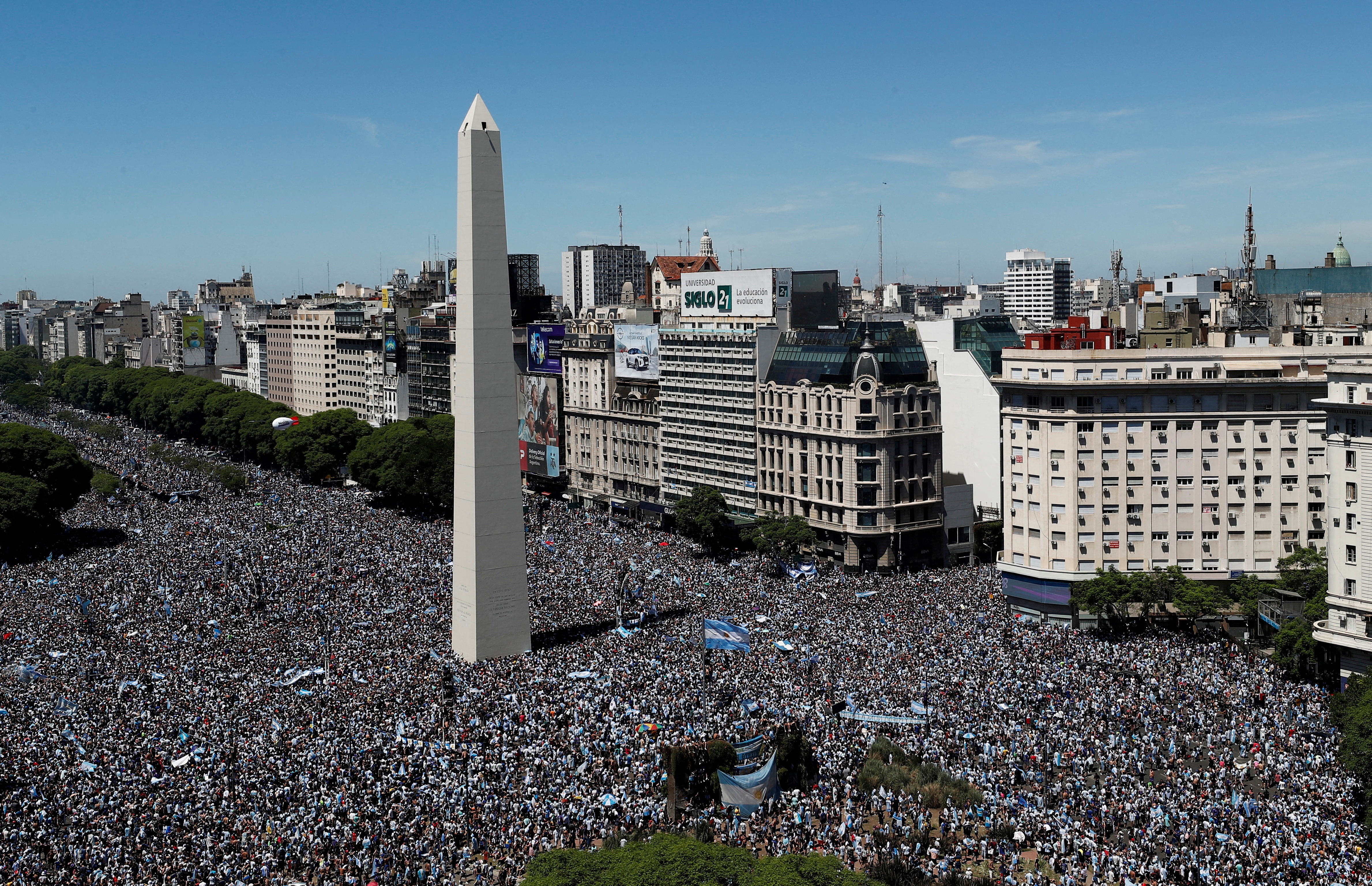 La FIFA también destacó la movilización en Buenos Aires para recibir al equipo campeón del mundo (Foto: Reuters)