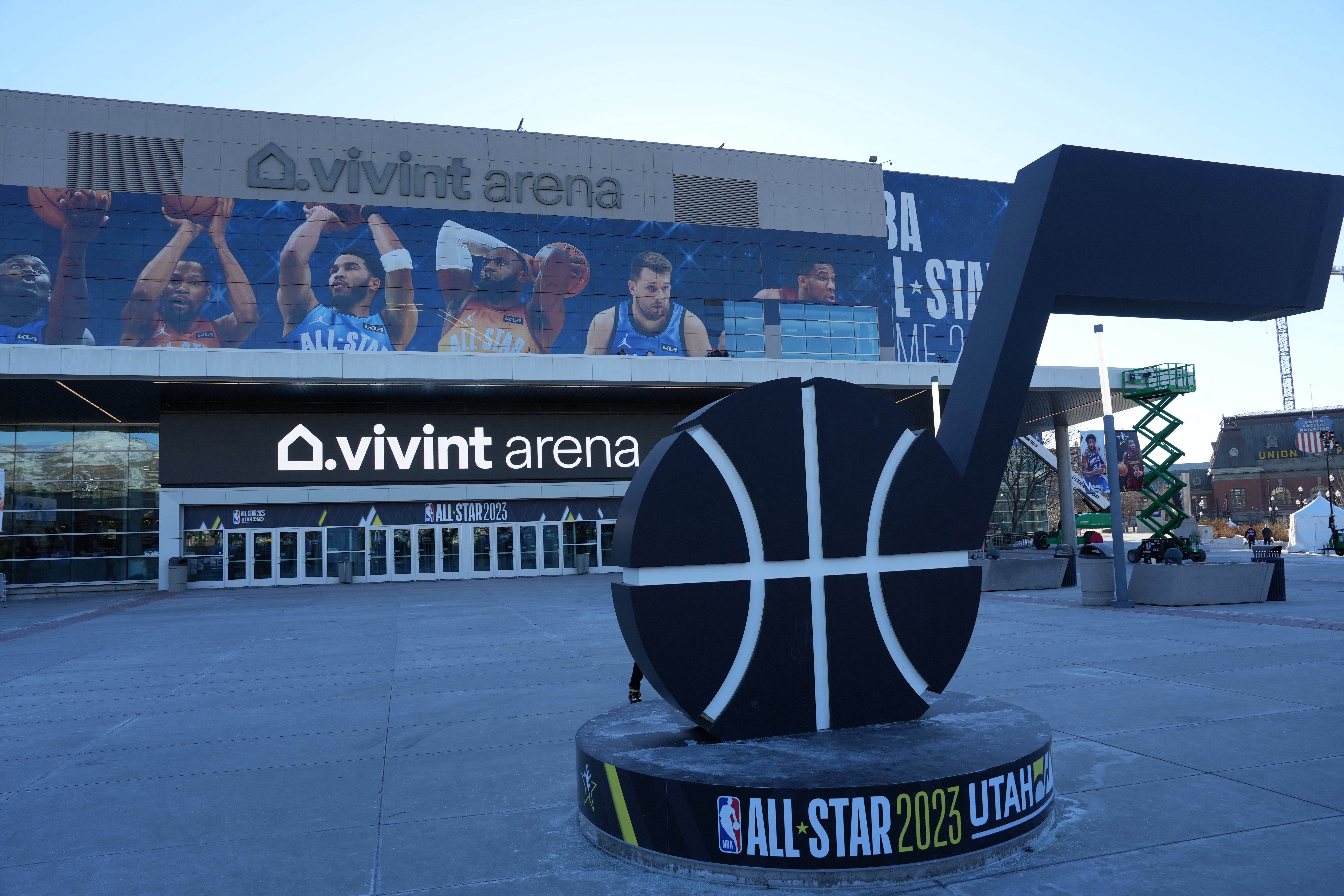 Feb 16, 2023; Salt Lake City, UT, USA; A general overall view of the Vivint Arena, the site of the 2023 NBA All-Star Game. Mandatory Credit: Kirby Lee-USA TODAY Sports
