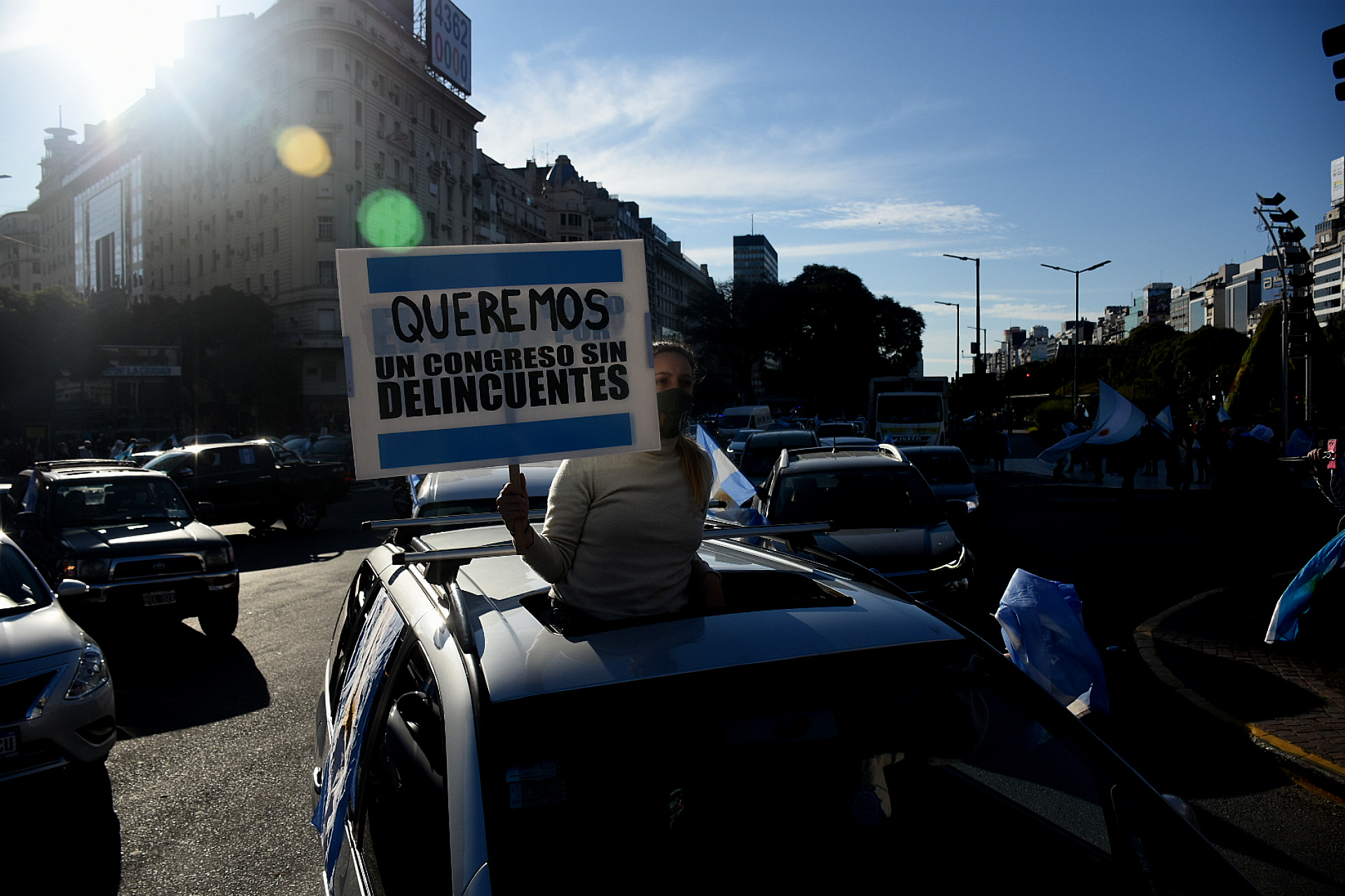 Las críticas a la clase política argentina fue otro de los temas presentes durante la jornada de protesta