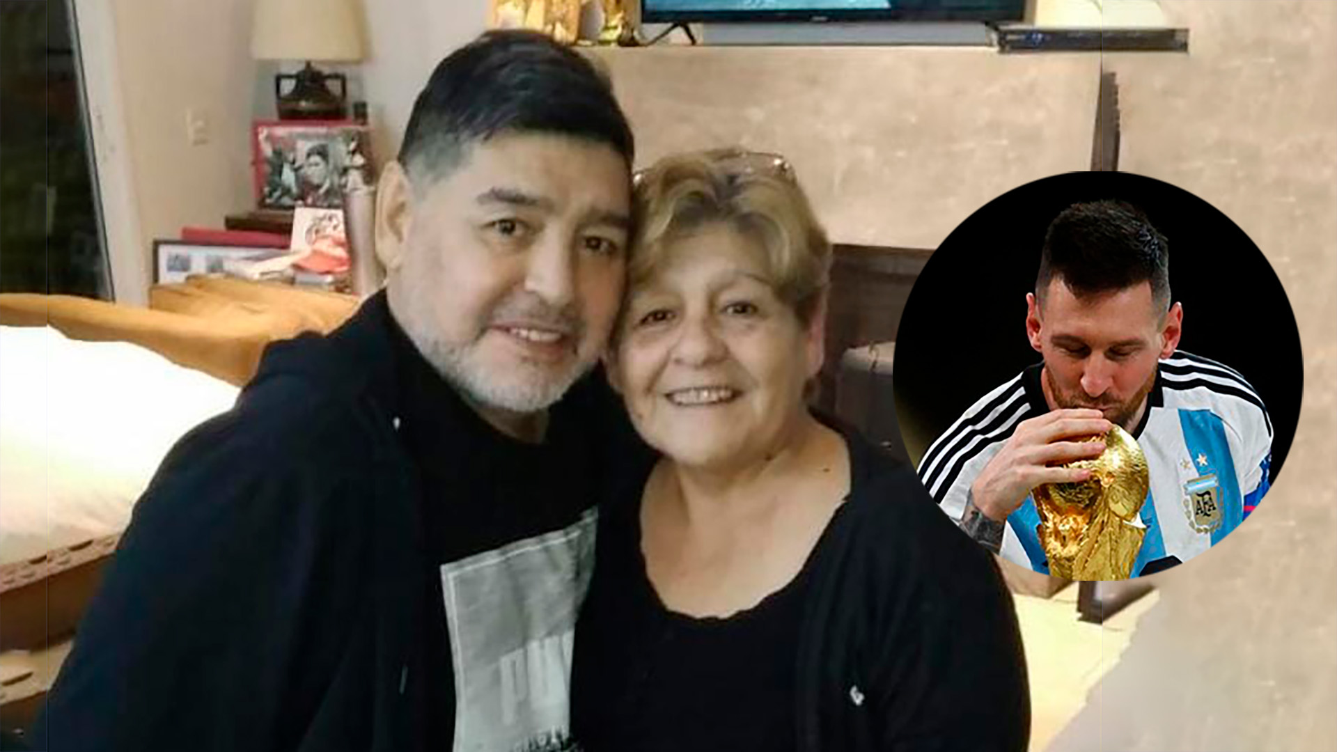 Diego Maradona, su hermana Kitty, y la imagen que no pudo ver: la de Messi con la Copa del Mundo