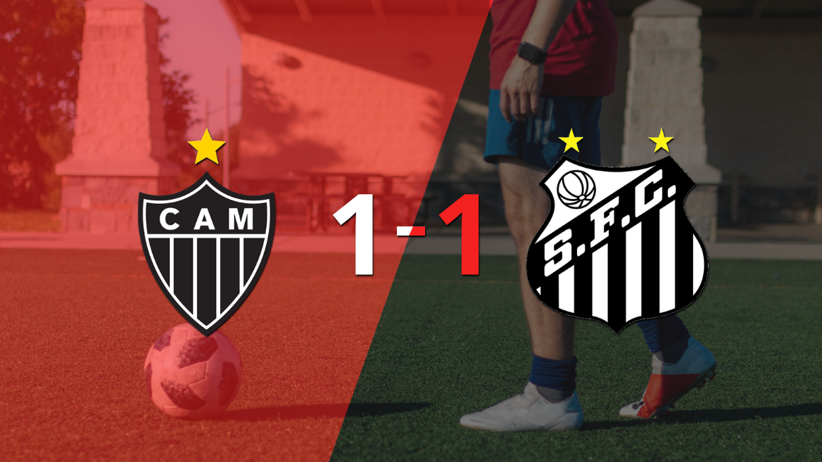 Reparto de puntos en el empate a uno entre Atlético Mineiro y Santos