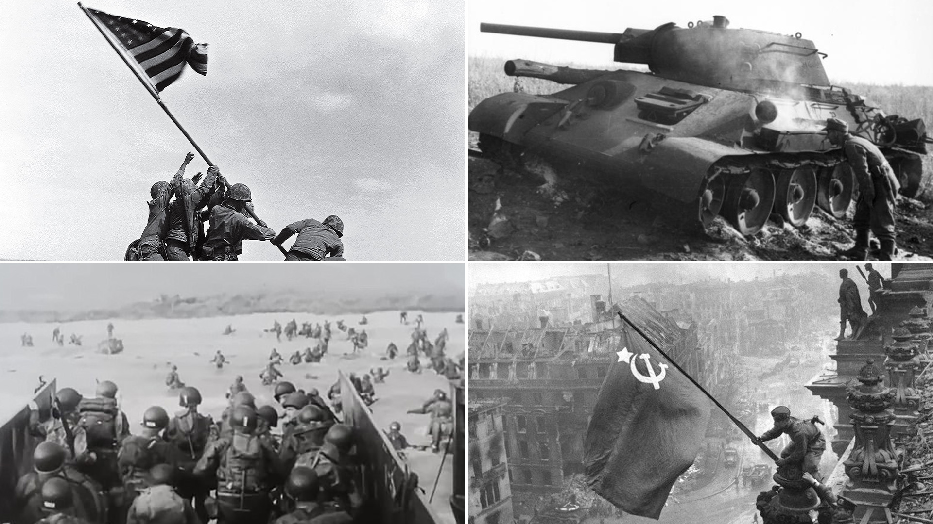 Íconos, postales y viñetas del fin de la Segunda Guerra Mundial