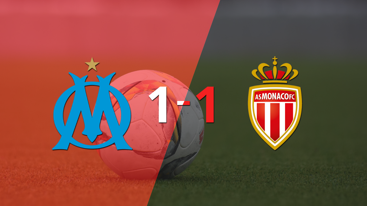 Olympique de Marsella logró sacar el empate de local frente a Mónaco