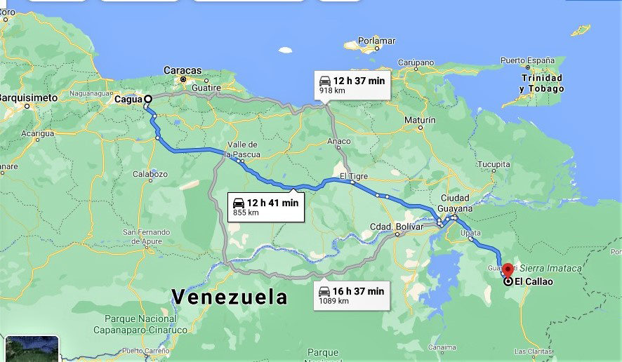 El largo recorrido entre Cagua y El Callao