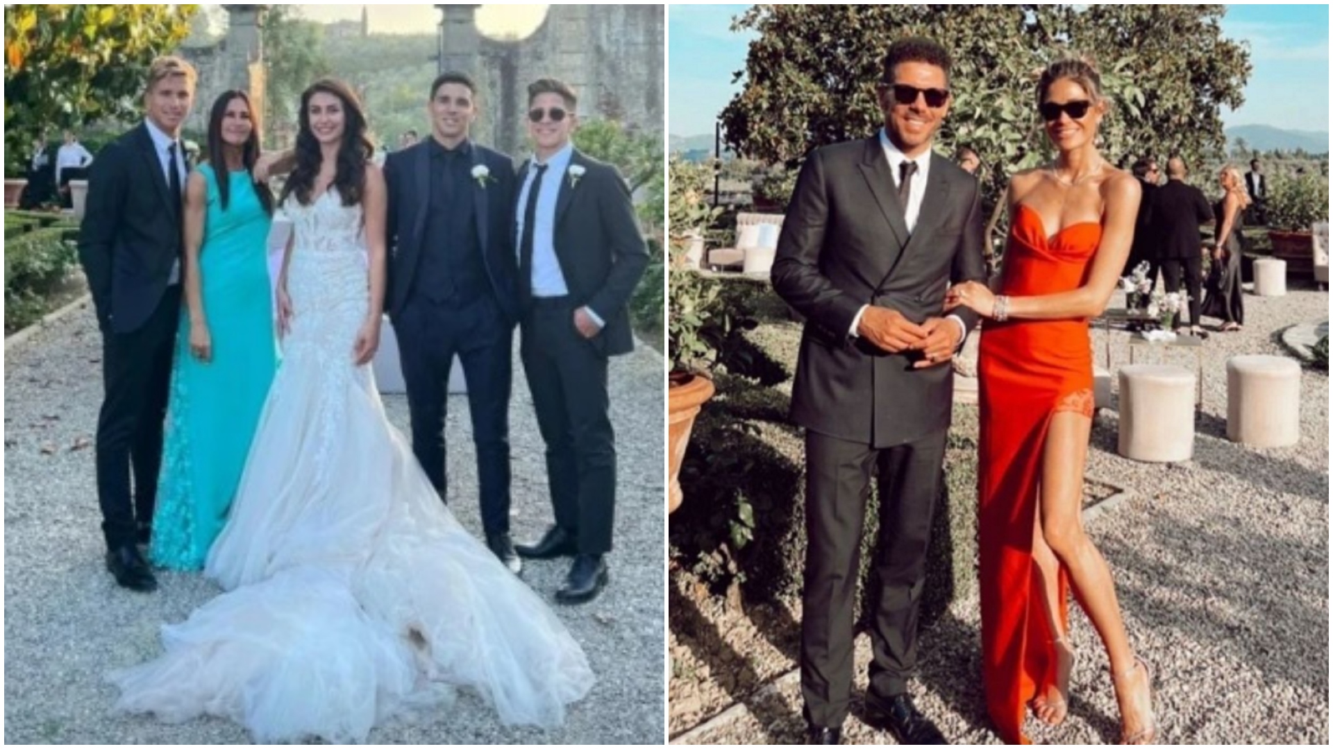 Carolina Baldini y el Cholo Simeone, distanciados en la boda de su hijo: las imágenes de la gran fiesta en Italia