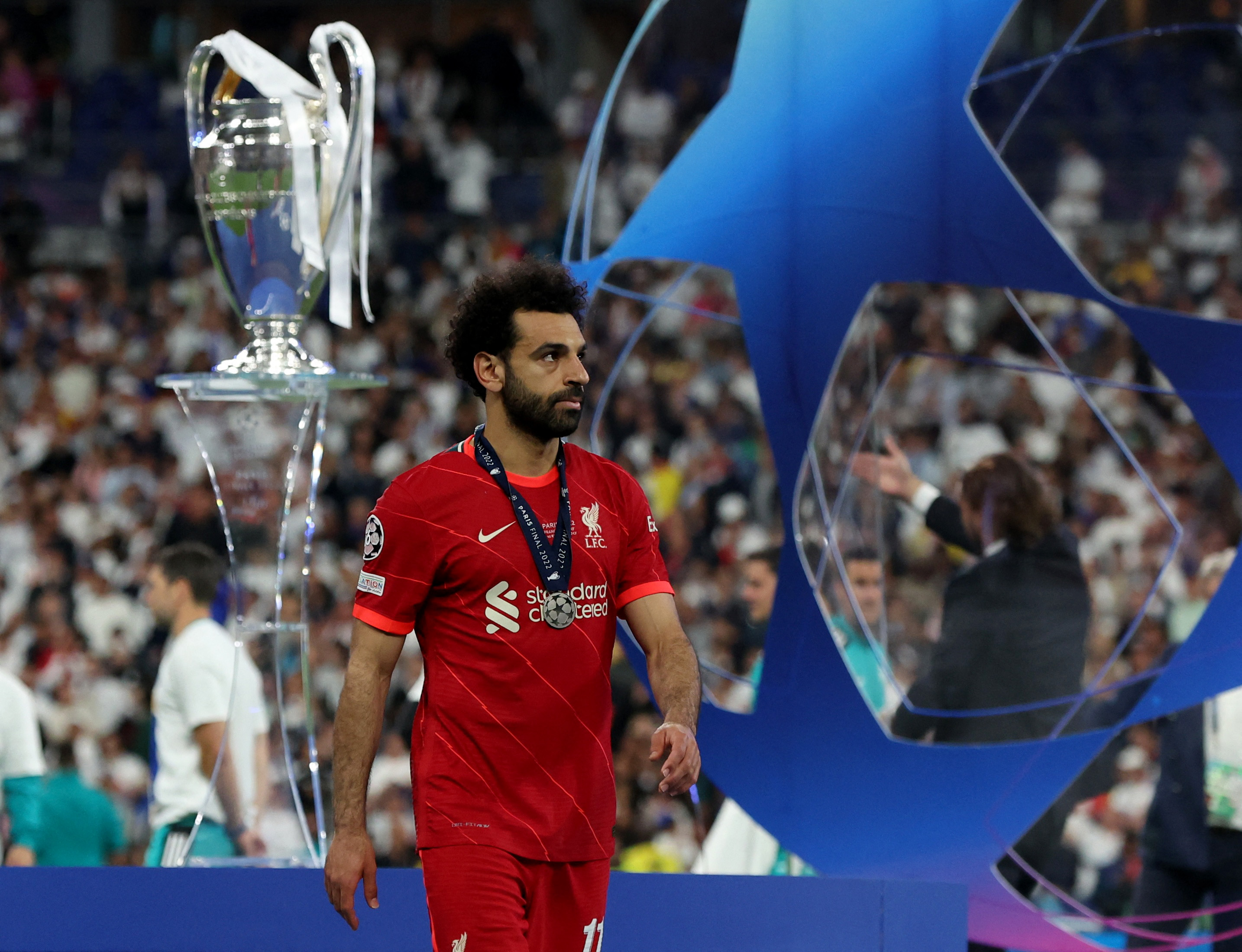 Mohamed Salah se llevó la medalla de plata tras la derrota ante el Real Madrid.