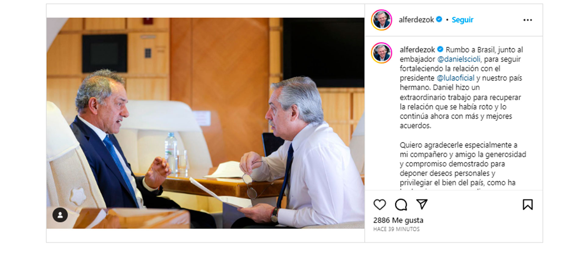 Alberto Fernández le agradeció a Daniel Scioli que haya declinado su postulación como precandidato a la presidencia.