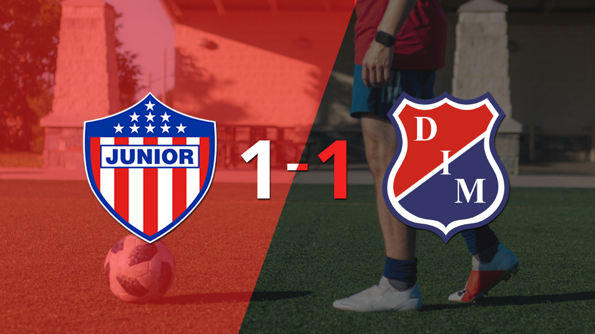 Reparto de puntos en el empate a uno entre Junior e Independiente Medellín