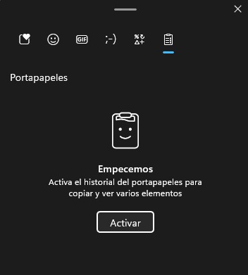 Portapapeles en Windows 11. (Captura)