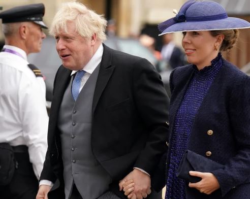 El ex primer ministro Boris Johnson y su mujer también concurrieron a la ceremonia (AP)