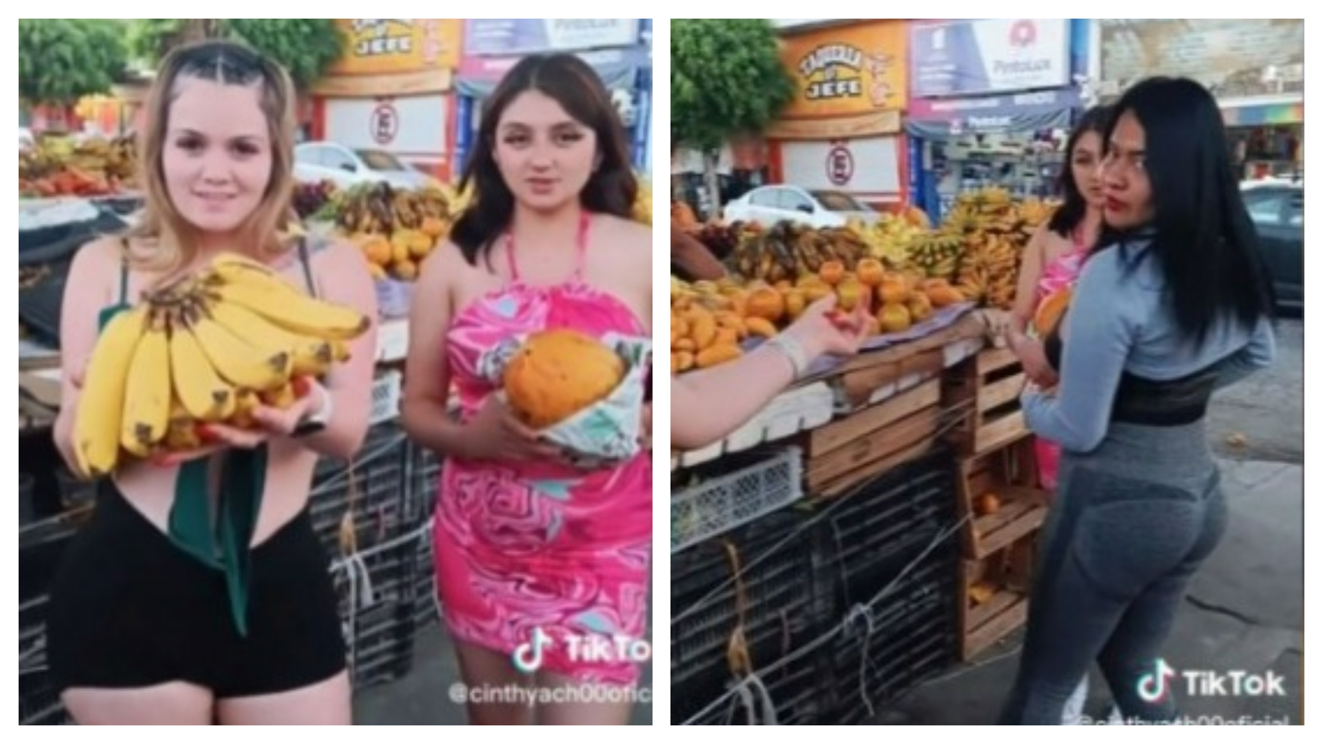 Modelo de Only Fans se viralizó por vender papaya y plátano en mercado