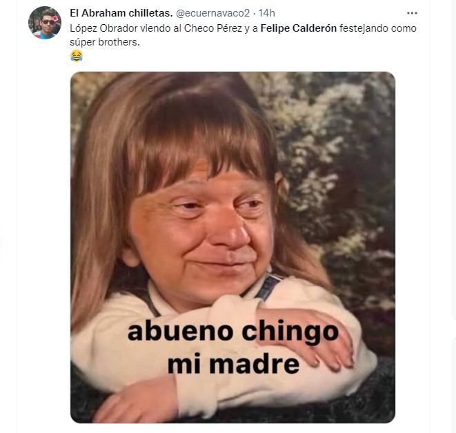 Utilizatorii de pe rețelele de socializare au reacționat cu meme amuzante la sărbătoarea fostului președinte și a pilotului de Formula 1 (Foto: Twitter / @ecuernavaco2)