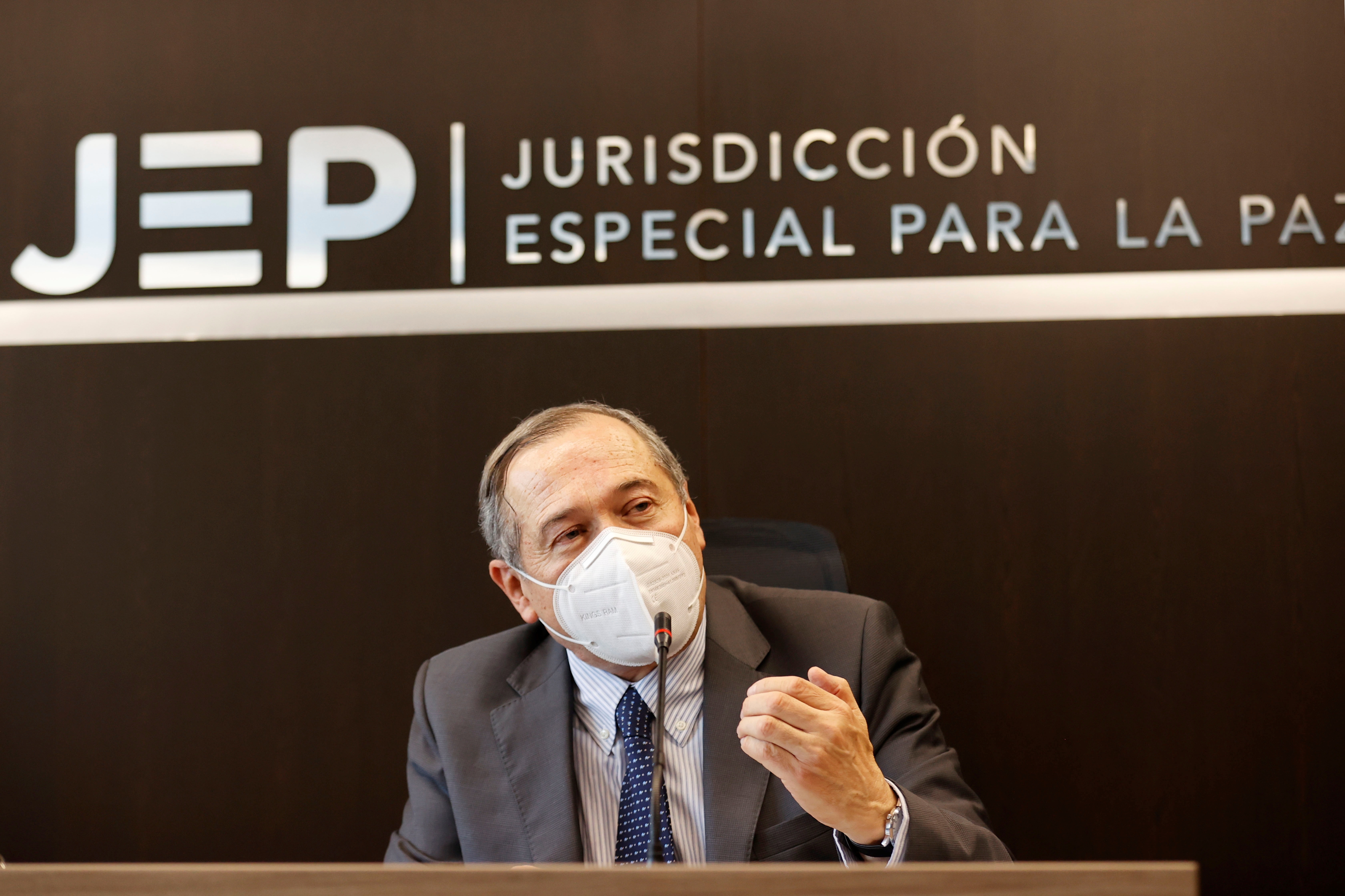 En la imagen, el presidente de la Jurisdicción Especial para la Paz (JEP), el magistrado Eduardo Cifuentes. EFE/Mauricio Dueñas Castañeda/Archivo
