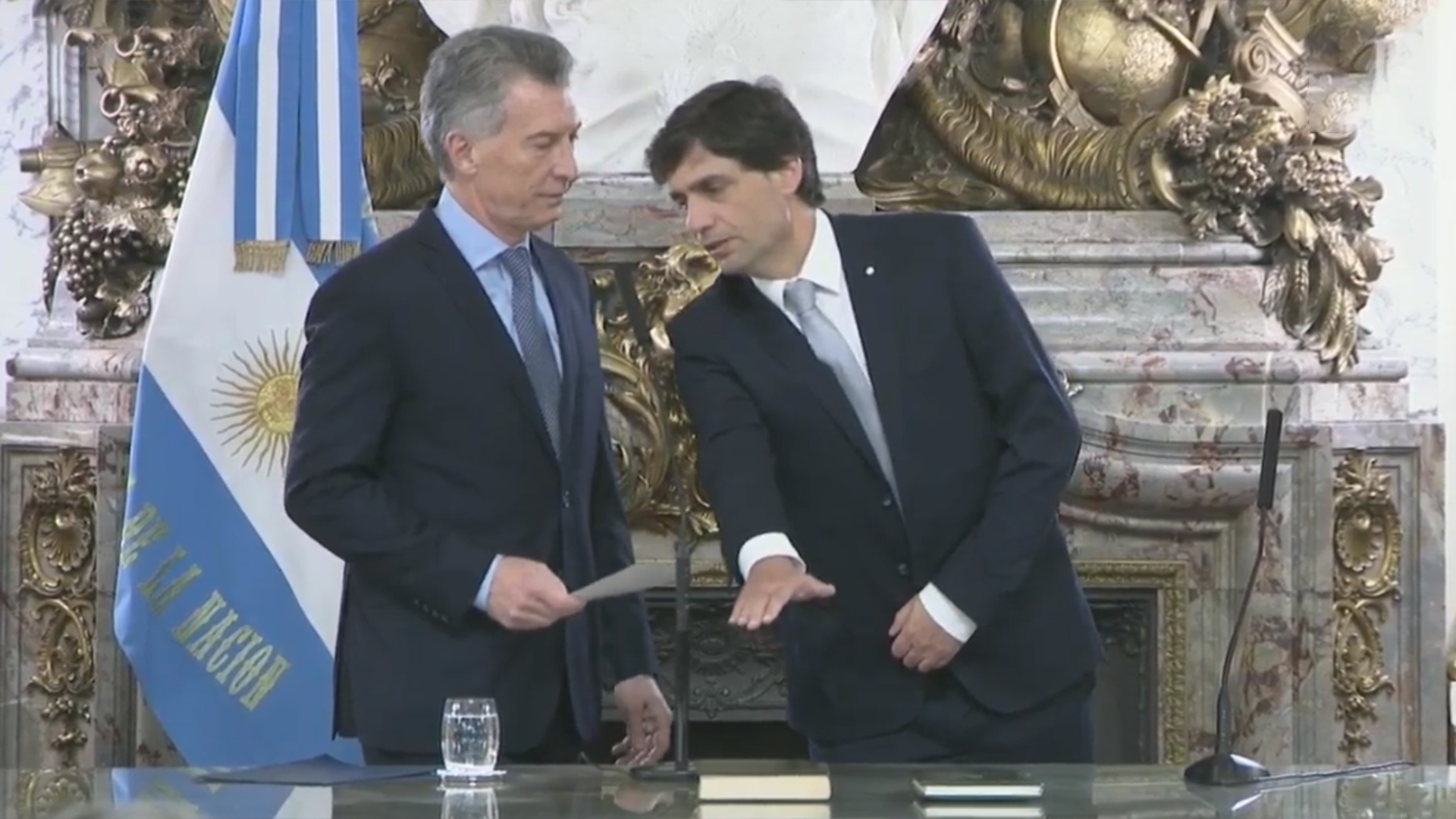 Lacunza cuando juró como ministro, en la última etapa del gobierno de Mauricio Macri