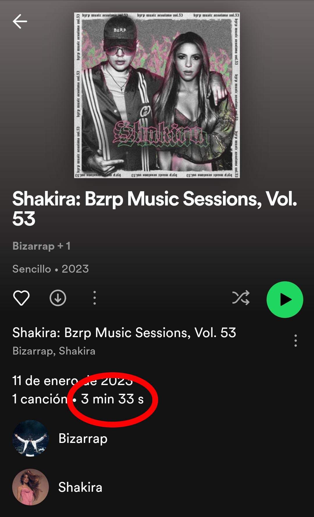 El tema dura 3.33, el número preferido de Piqué y el que portaba en su camiseta