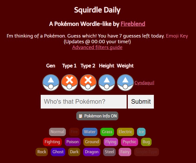 Juego Squirdle (Captura)