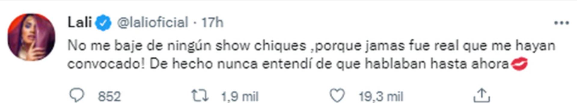El tuit de Lali